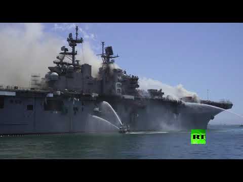 اليمن اليوم- شاهد: إصابة 21 بحارًا في حريق على ظهر السفينة الأميركية "بونهوم ريتشارد"1710572/0