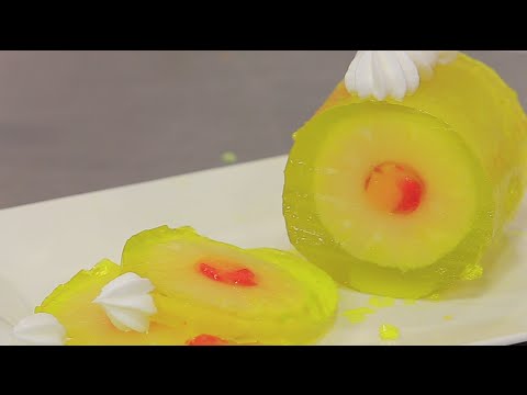 بالفيديو طريقة عمل رول جيلي الأناناس و الفواكه