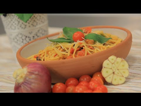 فيديو طريقة عمل مكرونة بالشيري طماطم المخبوزة