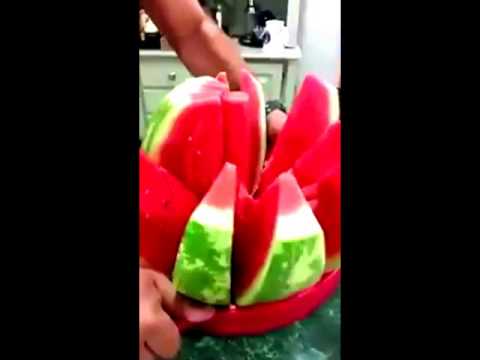 بالفيديو  آلة تقطيع سهلة للبطيخ