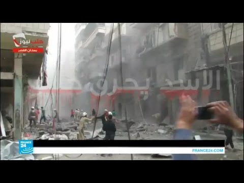 بالفيديو القوات الحكومية السورية تستمر في قصف حلب