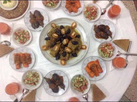 بالفيديو مائدة مغربية تقليدية للضيوف لرمضان او الايام العادية