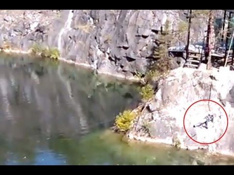 بالفيديو لحظة اصطدام فتاة بالصخور