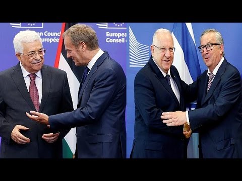 شاهد الرئيسان الفلسطيني والإسرائيلي يزوران المؤسسات الأوروبية