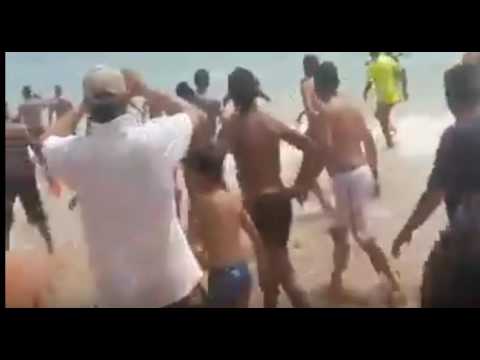 بالفيديو سمك القرش يهاجم المصطافين على شاطئ مدينة أغادير المغربية