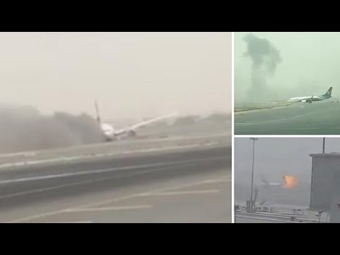 بالفيديو تعطل حركة الملاحة في مطار دبي