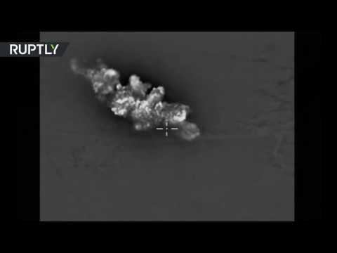 لحظة الضربة الجوية الروسية من همدان الإيرانية