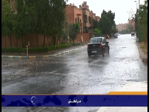 بالفيديو شاهد مراكش تنتعش بأولى قطرات المطر