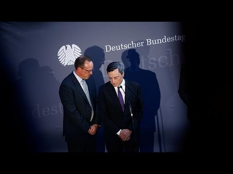 بالفيديو دراغي يدافع عن سياسة المركزي الاوروبي امام البرلمان الالماني