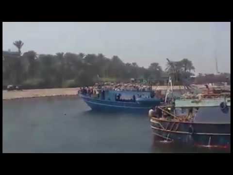 أول فيديو يرصد مركب رشيد قبل غرقها بساعات