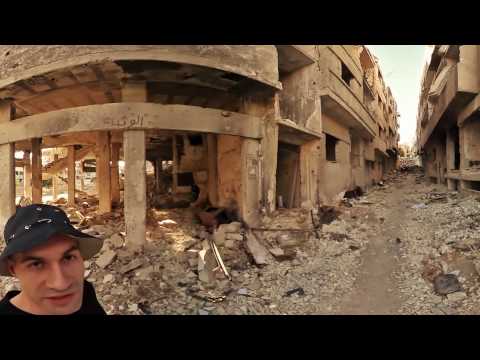 بالفيديو حجم الدمار الهائل في مدينة حمص بتقنية 360