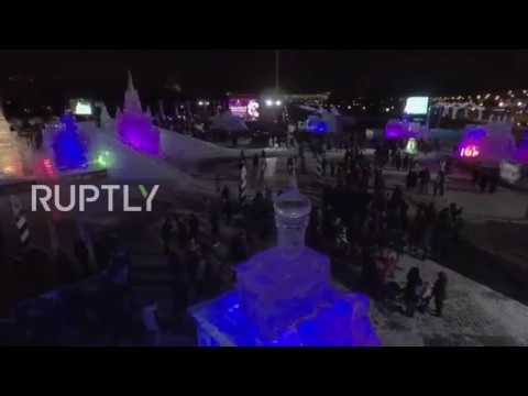 شاهد افتتاح معرض التماثيل الجليدية في العاصمة موسكو
