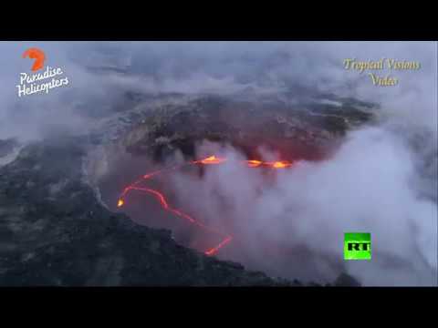بالفيديو انهيار جرف بحري إثر تدفق الحمم البركانية في جزر هاواي الأمريكية