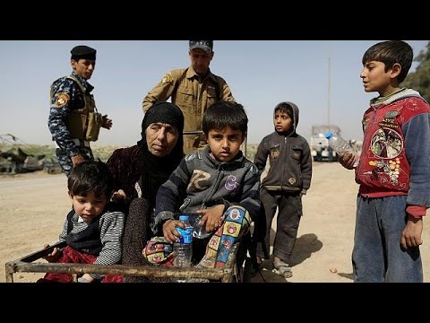 بالفيديو استمرار نزوح السكان فرارًا من المعارك غرب الموصل