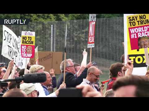 شاهدمظاهرات في إنجلترا ضد زيارة ترامب