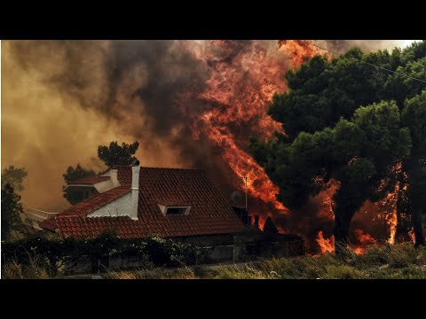 شاهد موطنون يروون كيف نجوا من الحرائق في اليونان