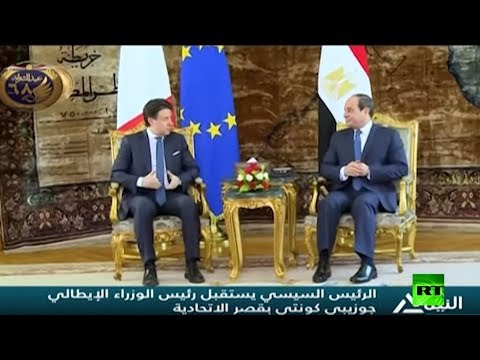 شاهد السيسي يستقبل رئيس وزراء إيطاليا في القاهرة