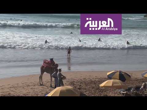 تغازوت المغربية قبلة هواة الرياضات البحرية مع اشتداد البرد في أوروبا