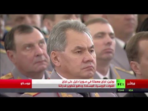 شاهد كلمة بوتين أمام عدد من العسكريين الروس