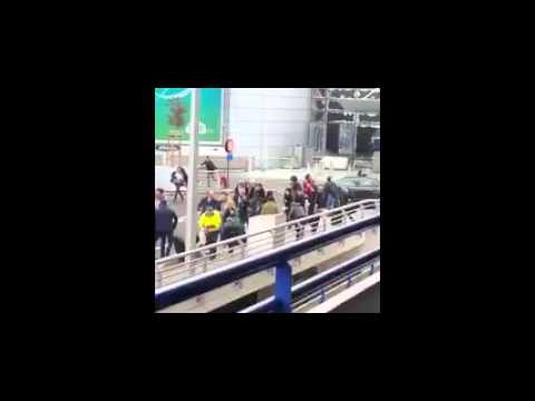 شاهد اللحظات الأولى من انفجار مطار زافنتم الدولي في بروكسل
