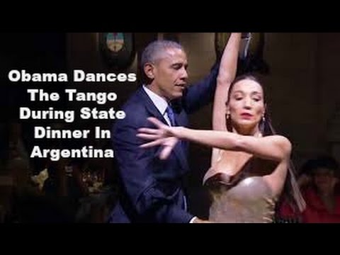 شاهد باراك أوباما يرقص التانغو  مع ارجنتينية ويكسر القواعد