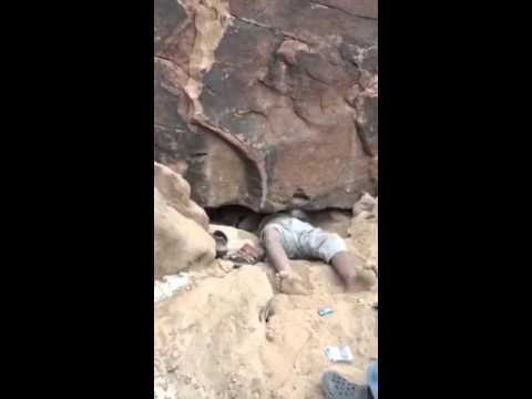 شباب يصطادون ذئابا من مغارة سعودية